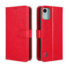 Coque Portefeuille Livre Cuir Etui Clapet BY5 pour Nokia C12 Pro Rouge