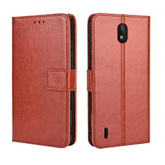 Coque Portefeuille Livre Cuir Etui Clapet BY5 pour Nokia C2 Marron