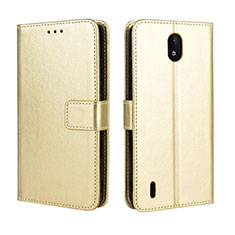 Coque Portefeuille Livre Cuir Etui Clapet BY5 pour Nokia C2 Or