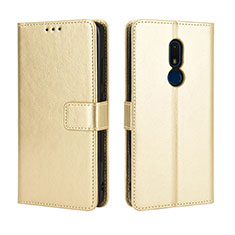 Coque Portefeuille Livre Cuir Etui Clapet BY5 pour Nokia C3 Or