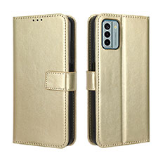 Coque Portefeuille Livre Cuir Etui Clapet BY5 pour Nokia G22 Or