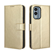 Coque Portefeuille Livre Cuir Etui Clapet BY5 pour Nokia X30 5G Or