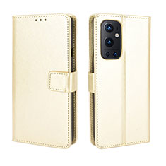 Coque Portefeuille Livre Cuir Etui Clapet BY5 pour OnePlus 9 Pro 5G Or