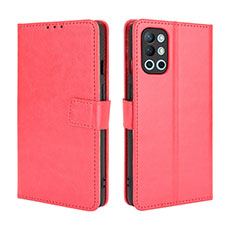 Coque Portefeuille Livre Cuir Etui Clapet BY5 pour OnePlus 9R 5G Rouge