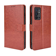 Coque Portefeuille Livre Cuir Etui Clapet BY5 pour OnePlus 9RT 5G Marron