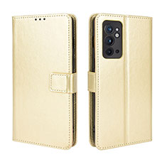 Coque Portefeuille Livre Cuir Etui Clapet BY5 pour OnePlus 9RT 5G Or