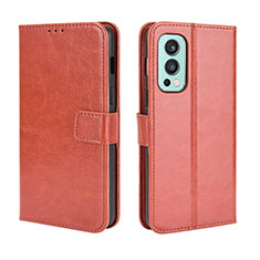 Coque Portefeuille Livre Cuir Etui Clapet BY5 pour OnePlus Nord 2 5G Marron