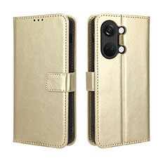 Coque Portefeuille Livre Cuir Etui Clapet BY5 pour OnePlus Nord 3 5G Or