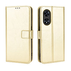 Coque Portefeuille Livre Cuir Etui Clapet BY5 pour Oppo A1 5G Or