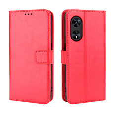 Coque Portefeuille Livre Cuir Etui Clapet BY5 pour Oppo A1 5G Rouge