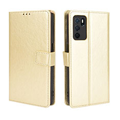 Coque Portefeuille Livre Cuir Etui Clapet BY5 pour Oppo A16 Or