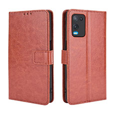 Coque Portefeuille Livre Cuir Etui Clapet BY5 pour Oppo A54 4G Marron