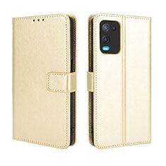 Coque Portefeuille Livre Cuir Etui Clapet BY5 pour Oppo A54 4G Or