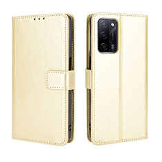 Coque Portefeuille Livre Cuir Etui Clapet BY5 pour Oppo A55 5G Or