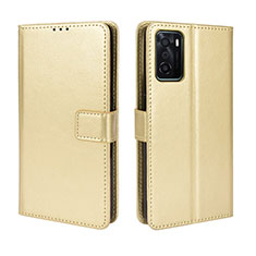 Coque Portefeuille Livre Cuir Etui Clapet BY5 pour Oppo A55S 5G Or