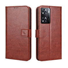 Coque Portefeuille Livre Cuir Etui Clapet BY5 pour Oppo A57s Marron