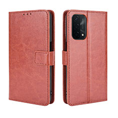 Coque Portefeuille Livre Cuir Etui Clapet BY5 pour Oppo A74 5G Marron