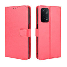 Coque Portefeuille Livre Cuir Etui Clapet BY5 pour Oppo A74 5G Rouge