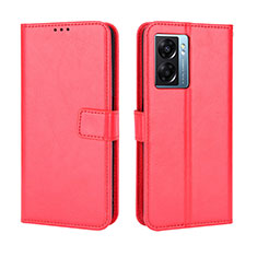 Coque Portefeuille Livre Cuir Etui Clapet BY5 pour Oppo A77 5G Rouge