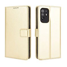 Coque Portefeuille Livre Cuir Etui Clapet BY5 pour Oppo A95 5G Or