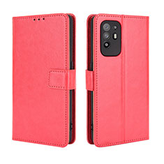 Coque Portefeuille Livre Cuir Etui Clapet BY5 pour Oppo A95 5G Rouge