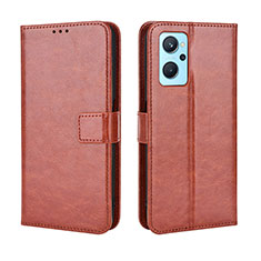 Coque Portefeuille Livre Cuir Etui Clapet BY5 pour Oppo A96 4G Marron