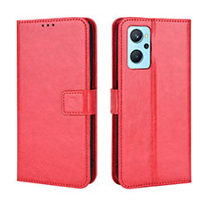 Coque Portefeuille Livre Cuir Etui Clapet BY5 pour Oppo A96 4G Rouge