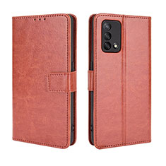 Coque Portefeuille Livre Cuir Etui Clapet BY5 pour Oppo F19 Marron