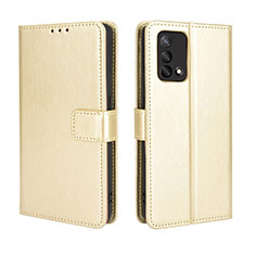 Coque Portefeuille Livre Cuir Etui Clapet BY5 pour Oppo F19 Or