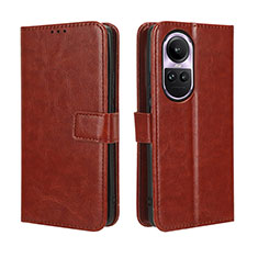 Coque Portefeuille Livre Cuir Etui Clapet BY5 pour Oppo Reno10 5G Marron