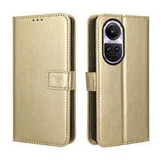 Coque Portefeuille Livre Cuir Etui Clapet BY5 pour Oppo Reno10 5G Or