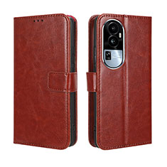 Coque Portefeuille Livre Cuir Etui Clapet BY5 pour Oppo Reno10 Pro+ Plus 5G Marron