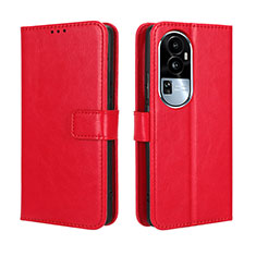 Coque Portefeuille Livre Cuir Etui Clapet BY5 pour Oppo Reno10 Pro+ Plus 5G Rouge