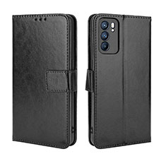 Coque Portefeuille Livre Cuir Etui Clapet BY5 pour Oppo Reno6 5G Noir