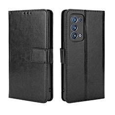 Coque Portefeuille Livre Cuir Etui Clapet BY5 pour Oppo Reno6 Pro 5G Noir