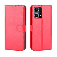 Coque Portefeuille Livre Cuir Etui Clapet BY5 pour Oppo Reno7 4G Rouge