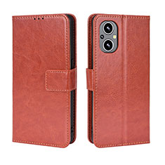 Coque Portefeuille Livre Cuir Etui Clapet BY5 pour Oppo Reno7 Lite 5G Marron