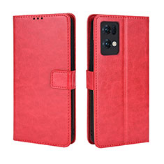 Coque Portefeuille Livre Cuir Etui Clapet BY5 pour Oppo Reno7 Pro 5G Rouge