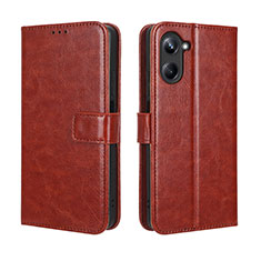 Coque Portefeuille Livre Cuir Etui Clapet BY5 pour Realme 10 4G Marron