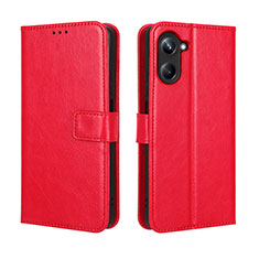 Coque Portefeuille Livre Cuir Etui Clapet BY5 pour Realme 10 Pro 5G Rouge