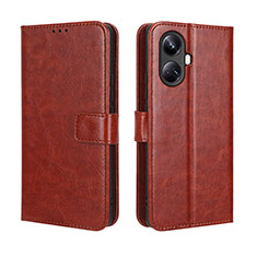 Coque Portefeuille Livre Cuir Etui Clapet BY5 pour Realme 10 Pro+ Plus 5G Marron