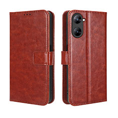 Coque Portefeuille Livre Cuir Etui Clapet BY5 pour Realme 10S 5G Marron