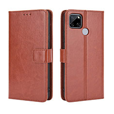 Coque Portefeuille Livre Cuir Etui Clapet BY5 pour Realme 7i RMX2193 Marron