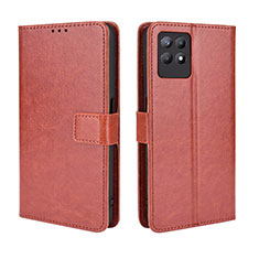 Coque Portefeuille Livre Cuir Etui Clapet BY5 pour Realme 8i Marron