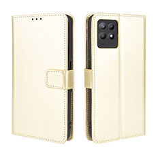 Coque Portefeuille Livre Cuir Etui Clapet BY5 pour Realme 8i Or