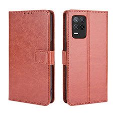 Coque Portefeuille Livre Cuir Etui Clapet BY5 pour Realme 8s 5G Marron