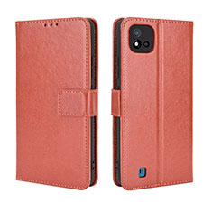 Coque Portefeuille Livre Cuir Etui Clapet BY5 pour Realme C20 Marron