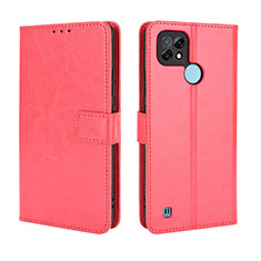 Coque Portefeuille Livre Cuir Etui Clapet BY5 pour Realme C21 Rouge