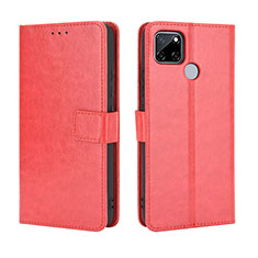 Coque Portefeuille Livre Cuir Etui Clapet BY5 pour Realme C25 Rouge