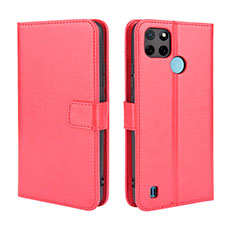 Coque Portefeuille Livre Cuir Etui Clapet BY5 pour Realme C25Y India Rouge